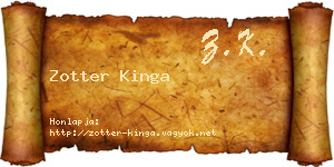 Zotter Kinga névjegykártya