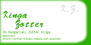 kinga zotter business card